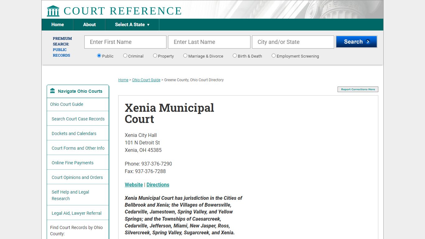 Xenia Municipal Court - Court Records Directory
